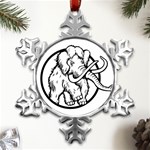 Mammoth Elephant Strong Metal Small Snowflake Ornament Front