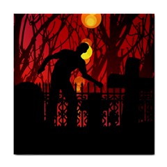 Horror Zombie Ghosts Creepy Tile Coaster by Amaryn4rt