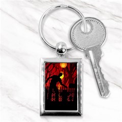 Horror Zombie Ghosts Creepy Key Chain (rectangle) by Amaryn4rt