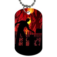 Horror Zombie Ghosts Creepy Dog Tag (two Sides) by Amaryn4rt