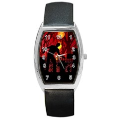 Horror Zombie Ghosts Creepy Barrel Style Metal Watch by Amaryn4rt