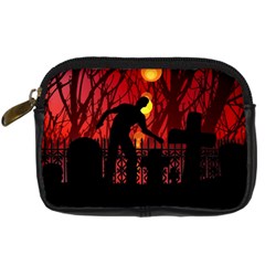 Horror Zombie Ghosts Creepy Digital Camera Leather Case by Amaryn4rt