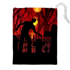 Horror Zombie Ghosts Creepy Drawstring Pouch (5xl) by Amaryn4rt