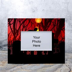 Horror Zombie Ghosts Creepy White Tabletop Photo Frame 4 x6  by Amaryn4rt