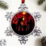 Horror Zombie Ghosts Creepy Metal Large Snowflake Ornament Front