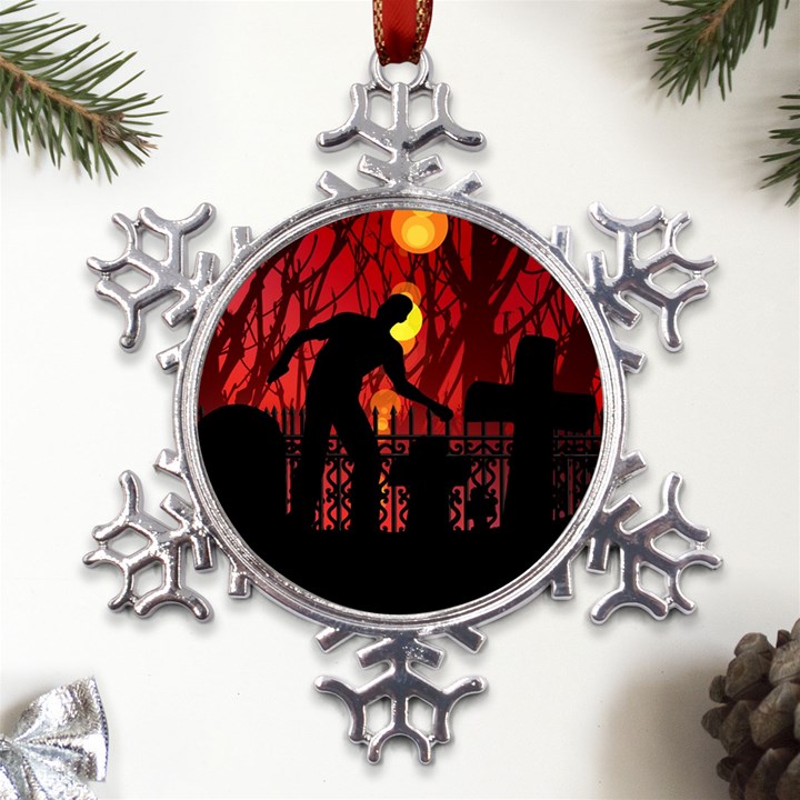 Horror Zombie Ghosts Creepy Metal Large Snowflake Ornament