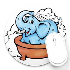 Elephant Bad Shower Round Mousepad by Amaryn4rt