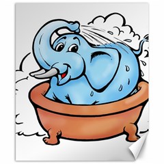 Elephant Bad Shower Canvas 8  X 10  by Amaryn4rt