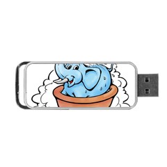 Elephant Bad Shower Portable Usb Flash (one Side) by Amaryn4rt