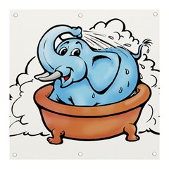 Elephant Bad Shower Banner And Sign 3  X 3  by Amaryn4rt