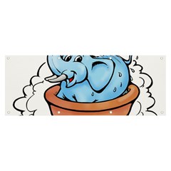 Elephant Bad Shower Banner And Sign 8  X 3  by Amaryn4rt