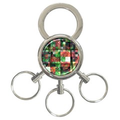 Paper Background Color Graphics 3-Ring Key Chain