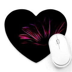 Purple Flower Pattern-design-abstract-background Heart Mousepad by Amaryn4rt