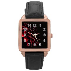 Pattern Design Abstract Background Rose Gold Leather Watch  by Amaryn4rt