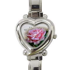 Rose Pink Flowers Pink Saturday Heart Italian Charm Watch by Amaryn4rt