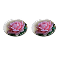 Rose Pink Flowers Pink Saturday Cufflinks (oval) by Amaryn4rt