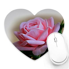 Rose Pink Flowers Pink Saturday Heart Mousepad by Amaryn4rt