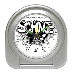 Snow Removal Winter Word Travel Alarm Clock by Amaryn4rt