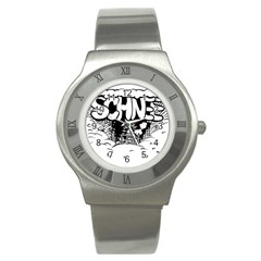 Snow Removal Winter Word Stainless Steel Watch by Amaryn4rt