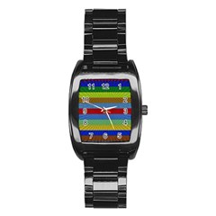 Pattern Background Stainless Steel Barrel Watch by Amaryn4rt