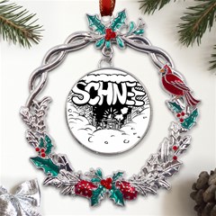 Snow Removal Winter Word Metal X mas Wreath Holly Leaf Ornament by Amaryn4rt