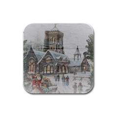 Santa Claus Nicholas Rubber Square Coaster (4 Pack) by Amaryn4rt