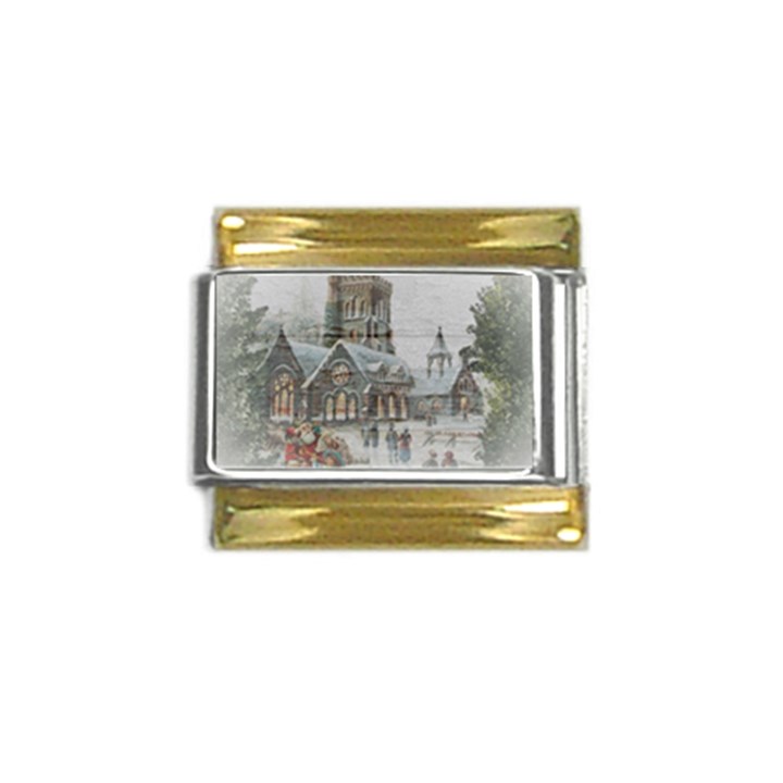 Santa Claus Nicholas Gold Trim Italian Charm (9mm)