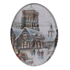 Santa Claus Nicholas Oval Glass Fridge Magnet (4 Pack) by Amaryn4rt