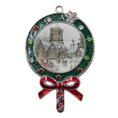 Santa Claus Nicholas Metal X mas Lollipop With Crystal Ornament by Amaryn4rt