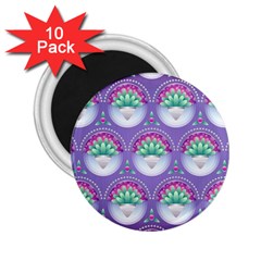 Background Floral Pattern Purple 2 25  Magnets (10 Pack)  by Amaryn4rt