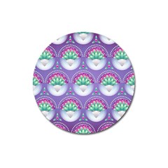 Background Floral Pattern Purple Magnet 3  (round) by Amaryn4rt