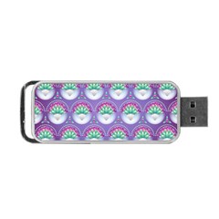 Background Floral Pattern Purple Portable Usb Flash (two Sides) by Amaryn4rt