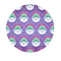 Background Floral Pattern Purple Mini Round Pill Box by Amaryn4rt