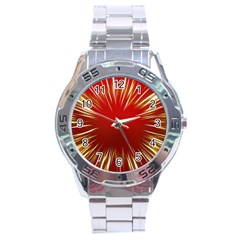 Color Gold Yellow Background Stainless Steel Analogue Watch by Amaryn4rt