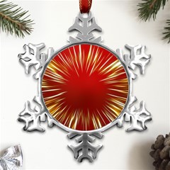 Color Gold Yellow Background Metal Small Snowflake Ornament by Amaryn4rt