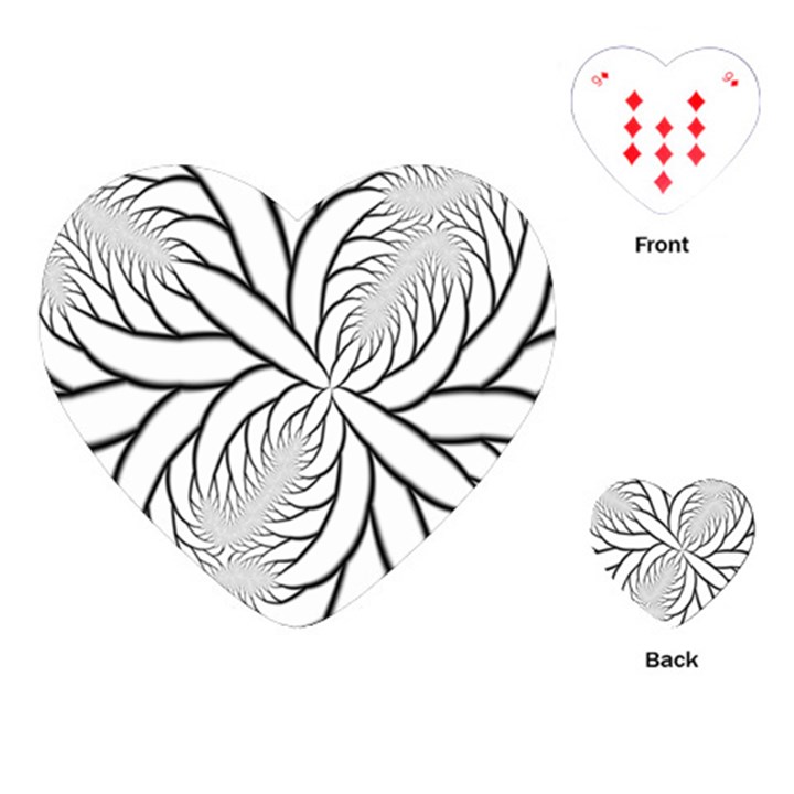 Fractal Symmetry Pattern Network Playing Cards Single Design (Heart)