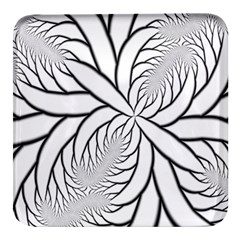 Fractal Symmetry Pattern Network Square Glass Fridge Magnet (4 Pack) by Amaryn4rt