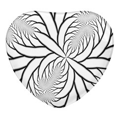 Fractal Symmetry Pattern Network Heart Glass Fridge Magnet (4 Pack) by Amaryn4rt