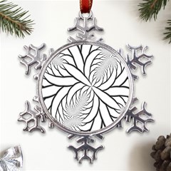 Fractal Symmetry Pattern Network Metal Large Snowflake Ornament by Amaryn4rt