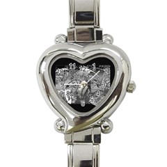 Kringel Circle Flowers Butterfly Heart Italian Charm Watch by Amaryn4rt