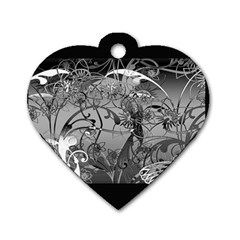 Kringel Circle Flowers Butterfly Dog Tag Heart (one Side) by Amaryn4rt