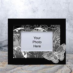 Kringel Circle Flowers Butterfly White Tabletop Photo Frame 4 x6  by Amaryn4rt