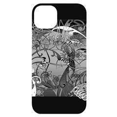 Kringel Circle Flowers Butterfly Iphone 14 Plus Black Uv Print Case by Amaryn4rt