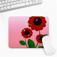 Flowers Butterflies Red Flowers Small Mousepad by Sarkoni