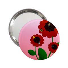 Flowers Butterflies Red Flowers 2 25  Handbag Mirrors by Sarkoni