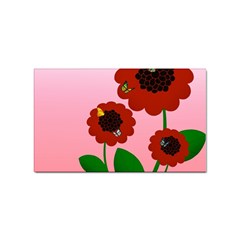 Flowers Butterflies Red Flowers Sticker (rectangular) by Sarkoni