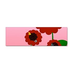 Flowers Butterflies Red Flowers Sticker Bumper (10 Pack) by Sarkoni