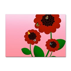 Flowers Butterflies Red Flowers Sticker A4 (10 Pack) by Sarkoni