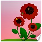 Flowers Butterflies Red Flowers Canvas 16  x 16  15.2 x15.41  Canvas - 1