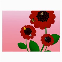 Flowers Butterflies Red Flowers Large Glasses Cloth (2 Sides) by Sarkoni